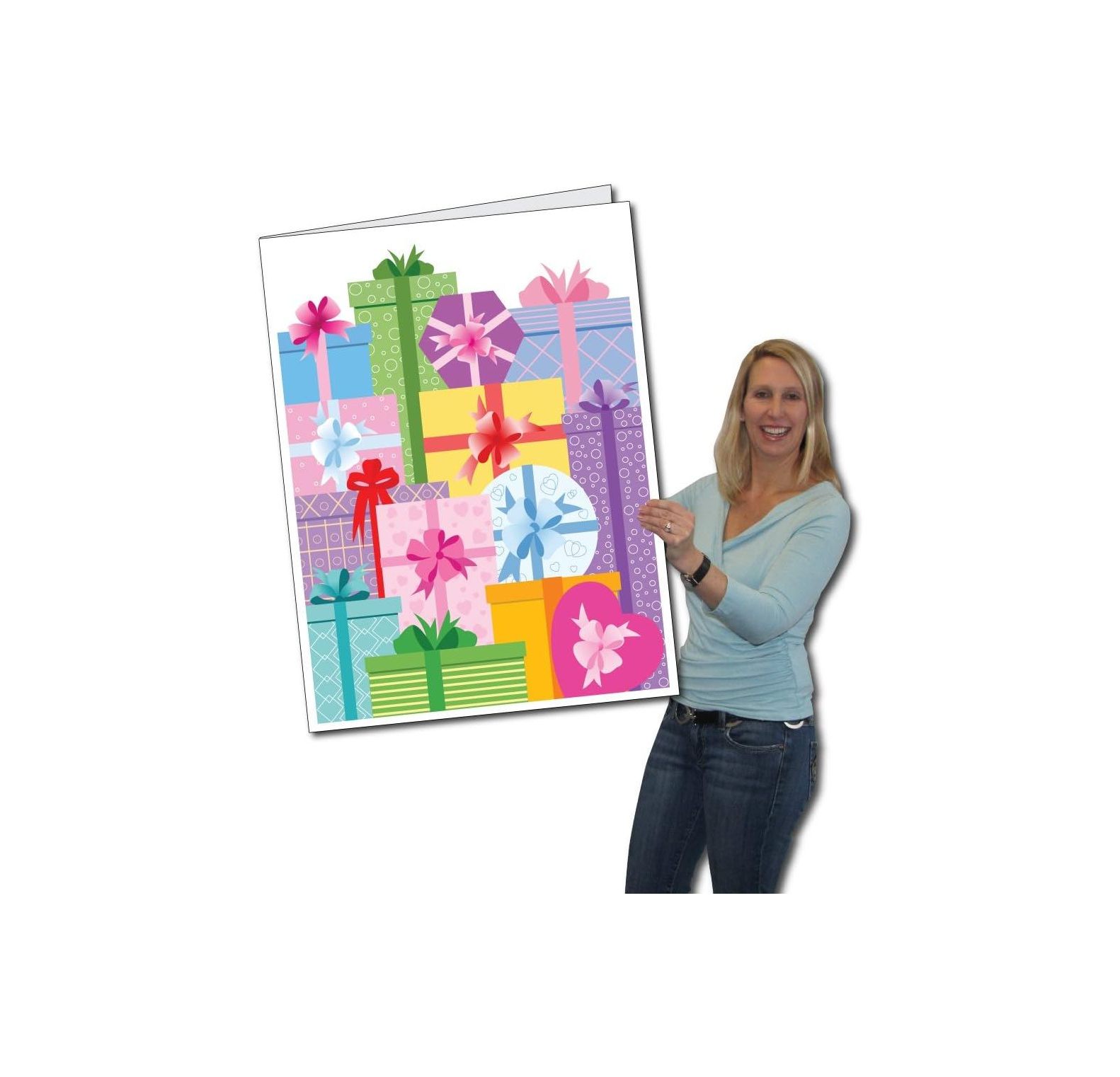 YhbSmt Jumbo Greeting Cards Giant Birthday Card (Presents) 2 feet x 3 feet card with envelope