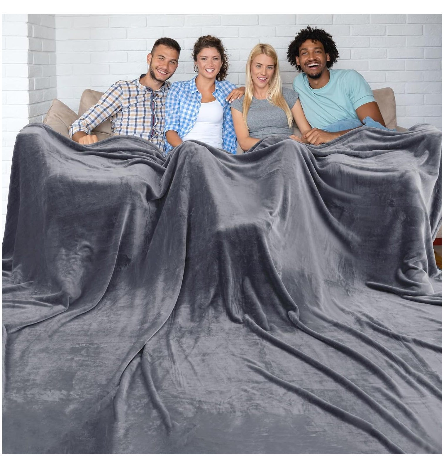 YhbSmt Oversized King Fleece Blanket 120x120 Inches Ultra Soft Cozy
