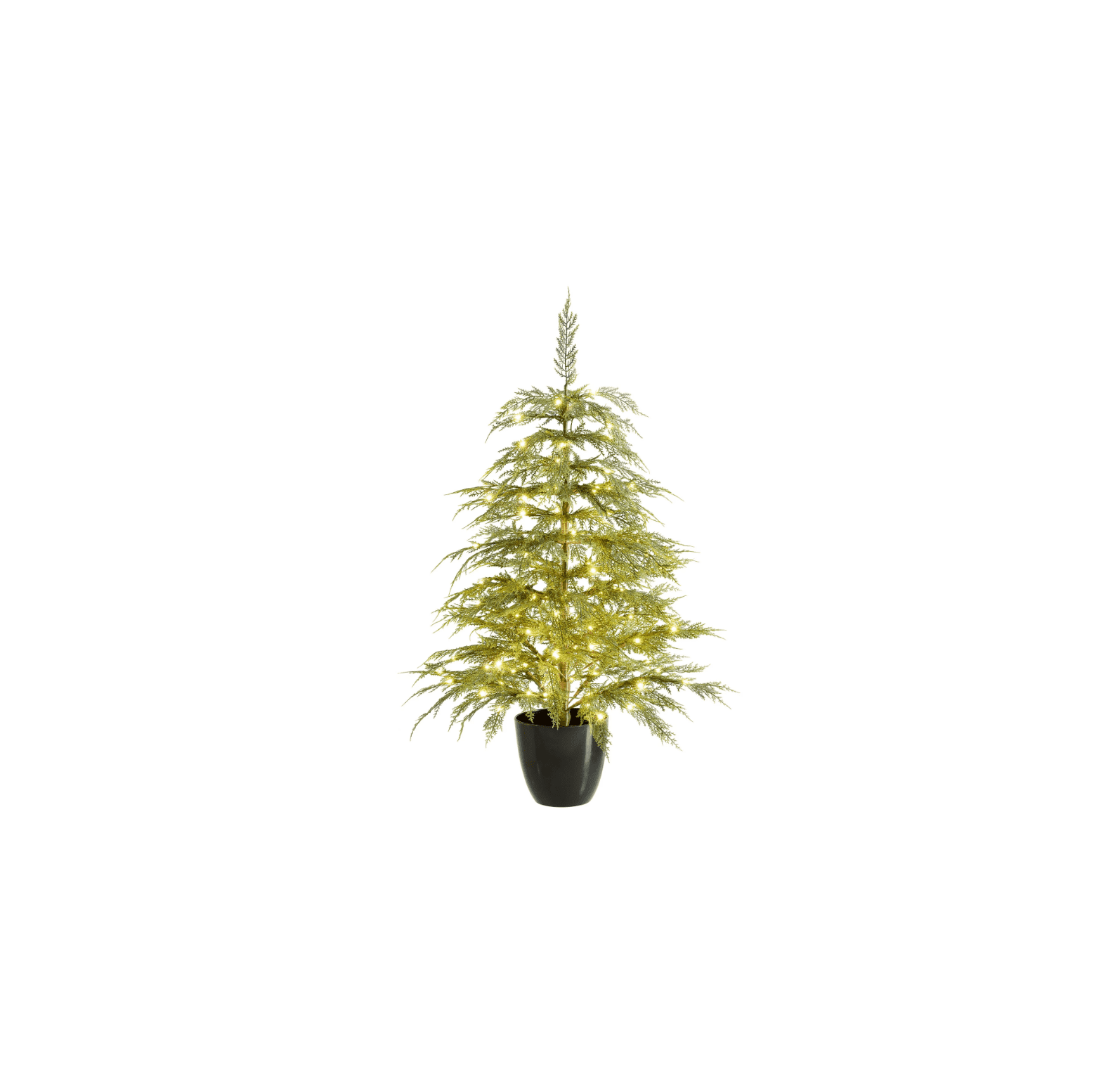 YhbSmt Potted 4' PreLit Cypress Artificial Christmas Tree, 100 LED NEW