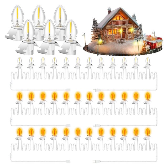 YhbSmt Set of 3 Accessory Cord with 12 C7 LED Light Bulbs 23 ft