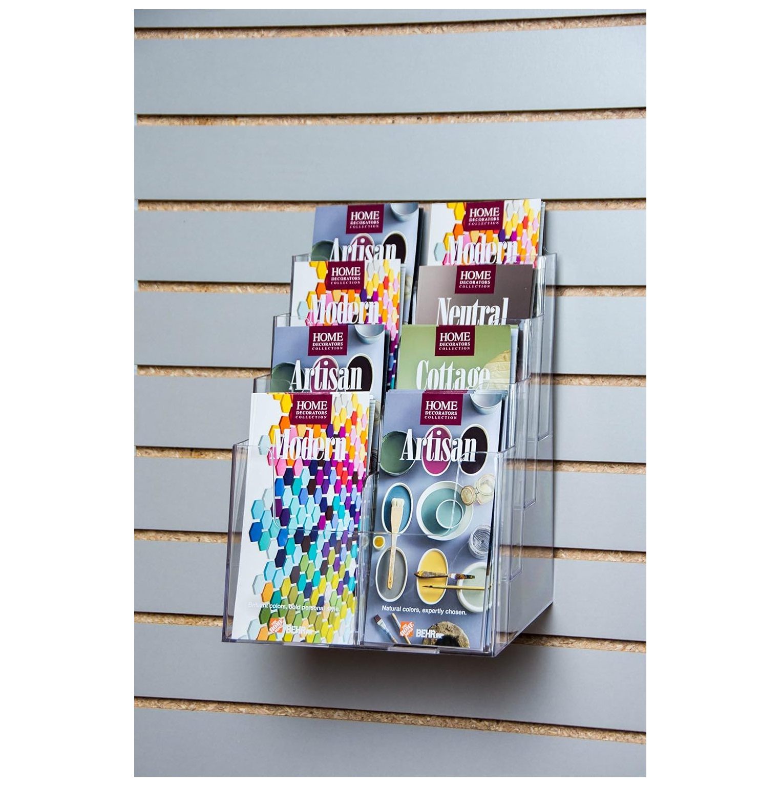 YhbSmt Slatwall Brochure Holder 4 Tier Pamphlet Holder with