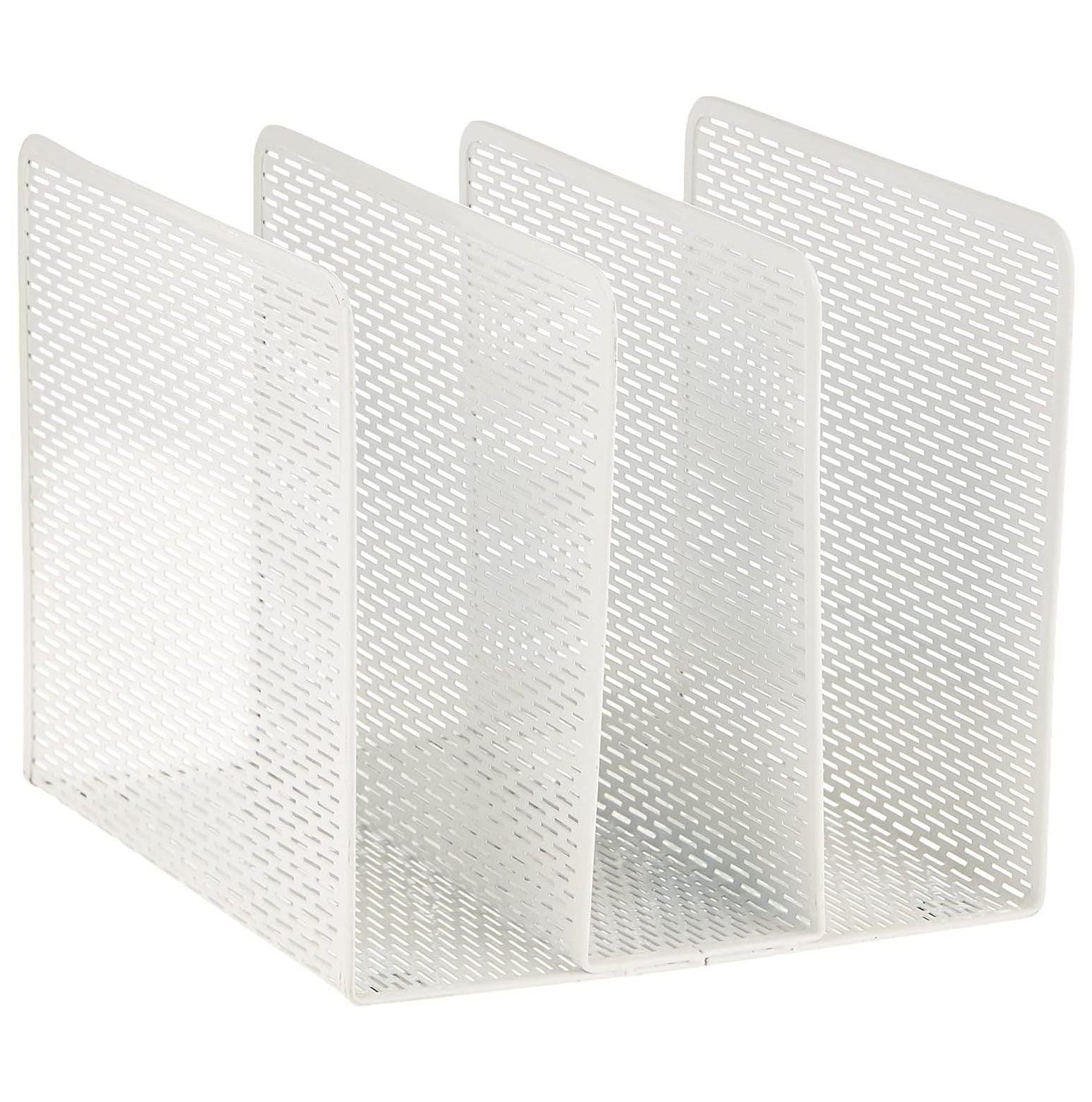 YhbSmt Urban Collection Punched Metal File Sorter, White (ART20009WH