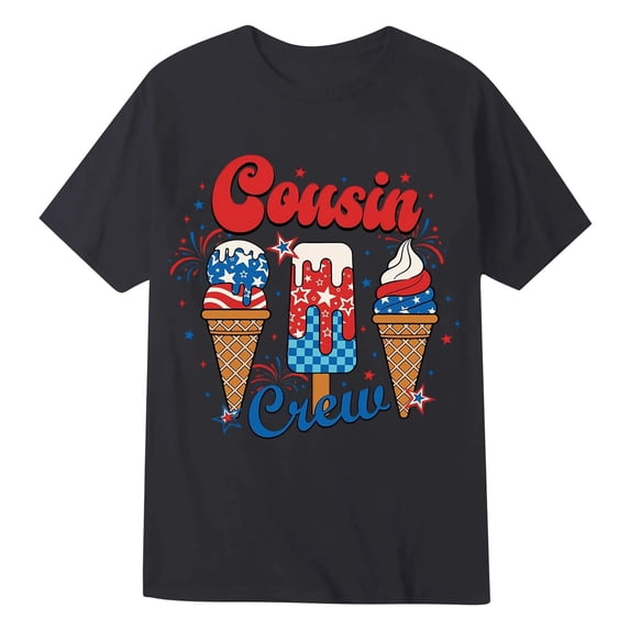 Yhhting Toddler Boys Tshirts Letter Print Pattern Round Neck T Shirt Soft Breathable Child Boys Daily Activities Tee Shirts