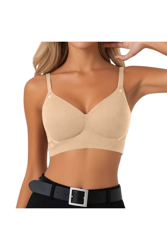 Women Tshirt Bra Comfort Seamless Supportive Push Up Bras Strips Lift Support Breathable Thermal Wireless Lined Bras