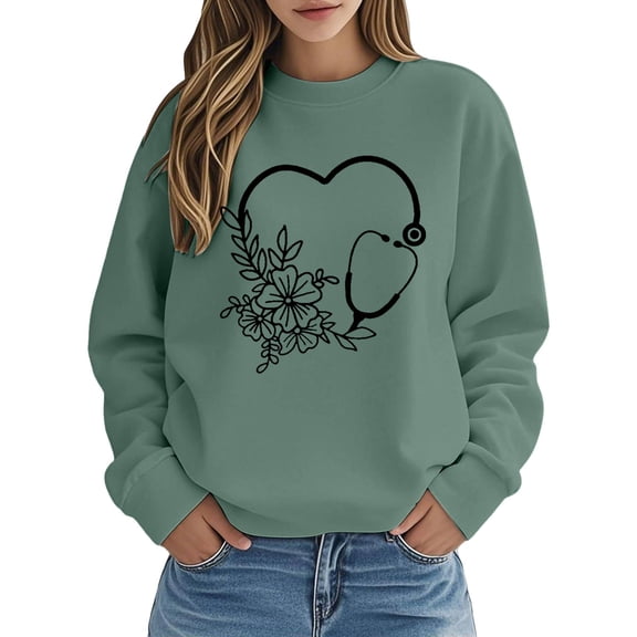Yhkghxis Christmas Tree Sweatshirts for Women Long Sleeve Crewneck Pullover Crew Neck Oversized Xmas Sweatshirt