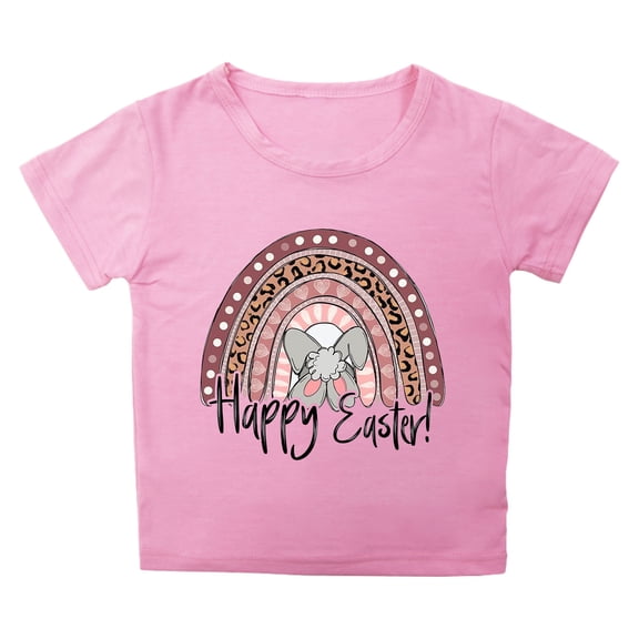 Yhkghxis Happy Easter Tshirt Toddler Boys Girls Funny Graphic Printed Tee Cute Easter Casual Short Sleeve Gift Tops
