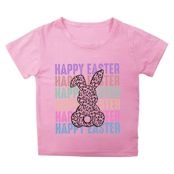 Yhkghxis Happy Easter Tshirt Toddler Boys Girls Funny Graphic Printed Tee Cute Easter Casual Short Sleeve Gift Tops