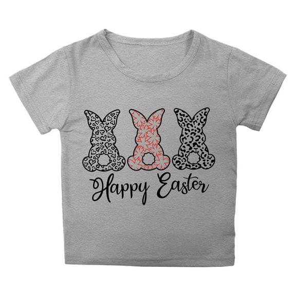 Yhkghxis Happy Easter Tshirt Toddler Boys Girls Funny Graphic Printed Tee Cute Easter Casual Short Sleeve Gift Tops