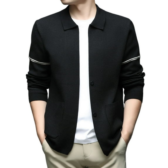Yhkghxis Men'S Solid Color Sweater Coat Long Sleeve Pullover Knit Cardigan Outerwear for Casual Daily Wear and Warmth Comfort Soft Fabric Fashionable Design