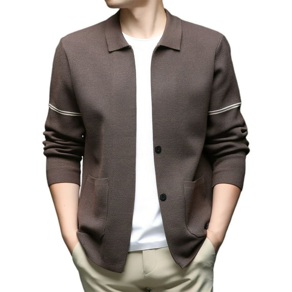 Yhkghxis Men'S Solid Color Sweater Coat Long Sleeve Pullover Knit Cardigan Outerwear for Casual Daily Wear and Warmth Comfort Soft Fabric Fashionable Design