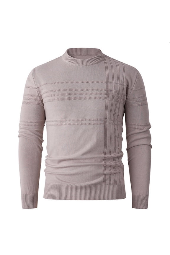 Yhkghxis Men'S Winter Knit Pullover Sweater Coat Casual Round Neck Pattern Loose Fit Top