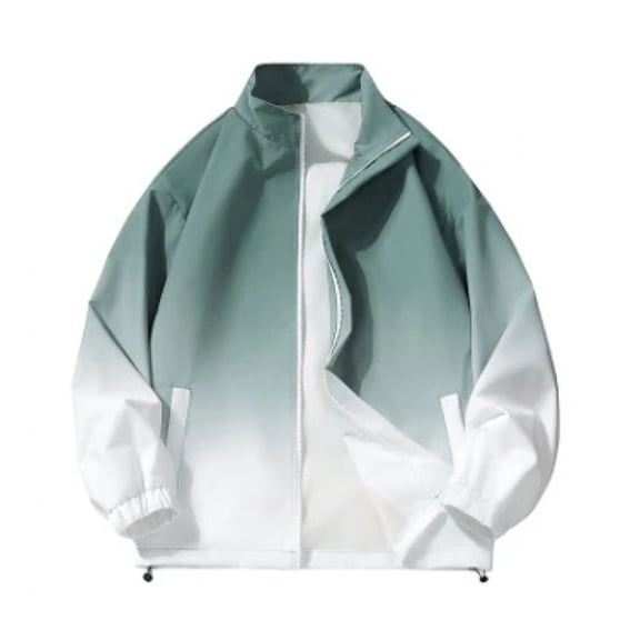 Yhkghxis Mens Lightweight Jackets Casual Stylish Gradient Color Jacket with Loose Stand-up Collar Zip up Coat for Spring Summer