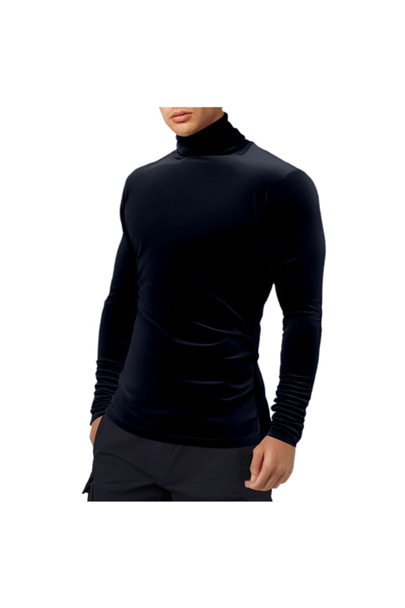 Yhkghxis Mens Turtleneck Sweaters Solid Color Long Sleeve Pullover Sweater Coat Warm Knitwear Tops Winter Sweaters for Men