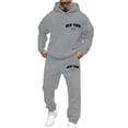 thumbnail image 1 of Yhkghxis NEW YORK Graphic Tracksuit Men 2 Piece Set Casual Workout Hoodies and Joggers Sweatsuits Sets Outfits with Pockets, 1 of 6