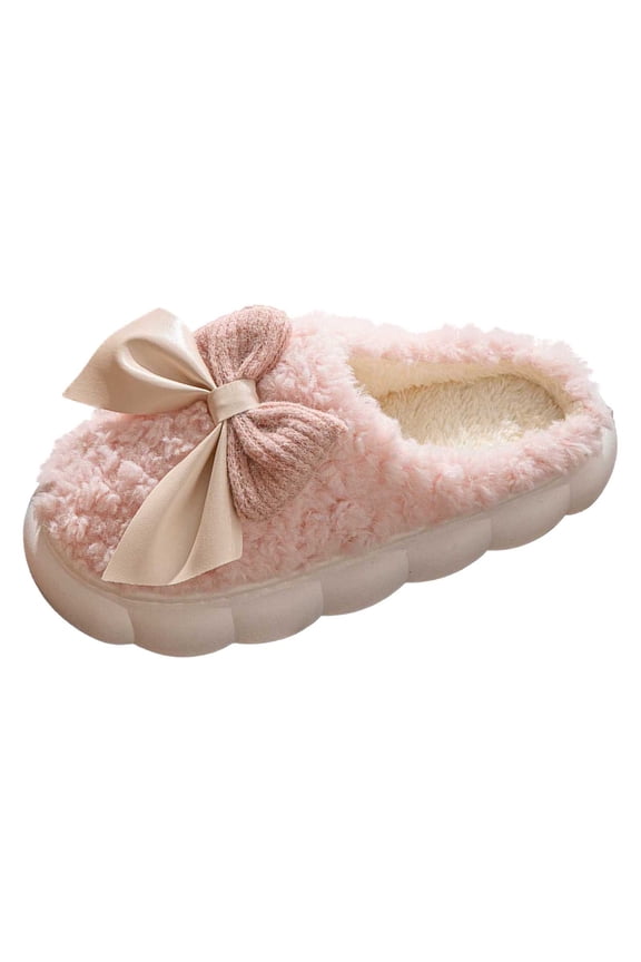 Santa Claus Accessories Plush Warm Slippers Non- Plush Fluffy Soft Cozy Outdoor Slippers -On Slippers Christmas Gifts