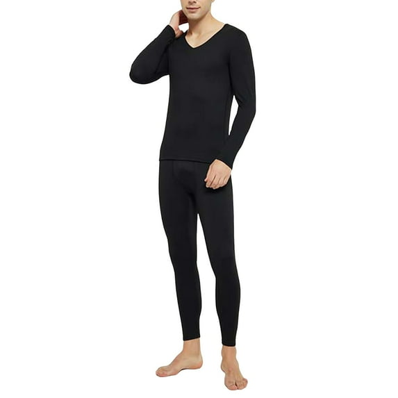 Yhkghxis Thermal Underwear for Men Long Johns with Lined Base Layer Mens Thermals Cold Weather Top and Bottom Set
