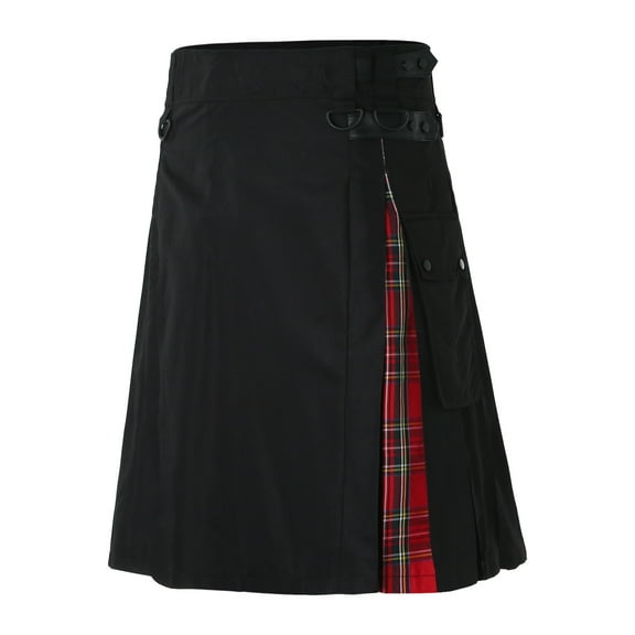 Yhkghxis Utility Kilt for Men Irish Tartan Tactical Pleated Scottish Skirt Traditional Highland Hybrid Casual Gothic Modern Kilts