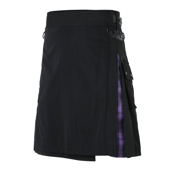 Yhkghxis Utility Kilt for Men Irish Tartan Tactical Pleated Scottish Skirt Traditional Highland Hybrid Casual Gothic Modern Kilts