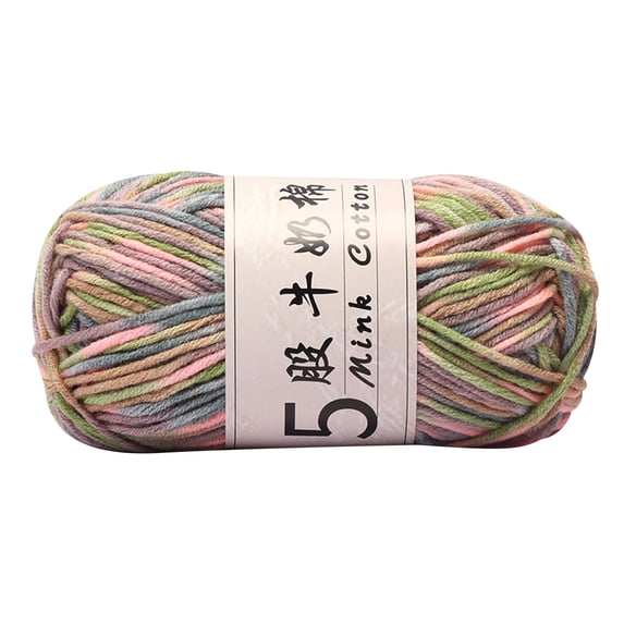 Yhmxh 1.76oz Crochet Yarn Multi-Colored Acrylic Cotton Blend Prevent Pilling Hand Knitting Weaving Yarn, 5-Ply Soft Yarn for Crocheting Craft Project, Crochet Starter Kit Beginners 50 Yards