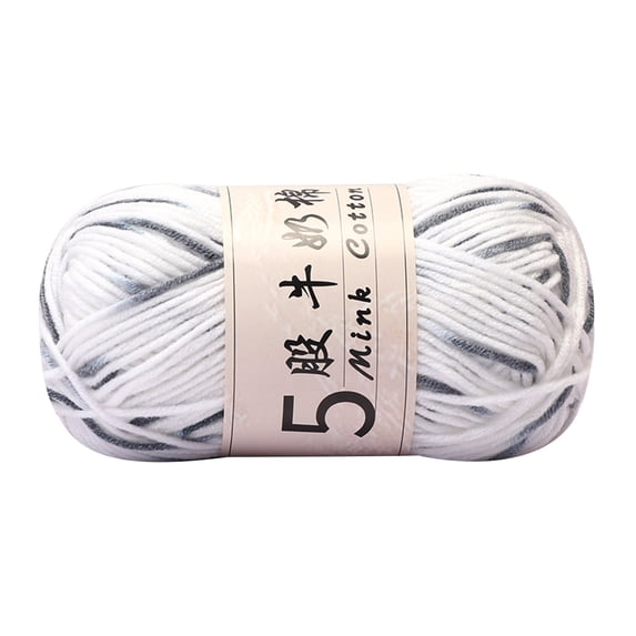 Yhmxh 1.76oz Crochet Yarn Multi-Colored Acrylic Cotton Blend Prevent Pilling Hand Knitting Weaving Yarn, 5-Ply Soft Yarn for Crocheting Craft Project, Crochet Starter Kit Beginners 50 Yards