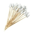 thumbnail image 1 of Yhmxh 100 Pcs Christmas Tree Cocktail Picks, White Snowflake Bamboo Cocktail Toothpicks, 4.7 inches Xmas Tree Fruit Picks for Christmas Party, Christmas Toothpicick for Sandwich, Cocktail, Appetizer, 1 of 6