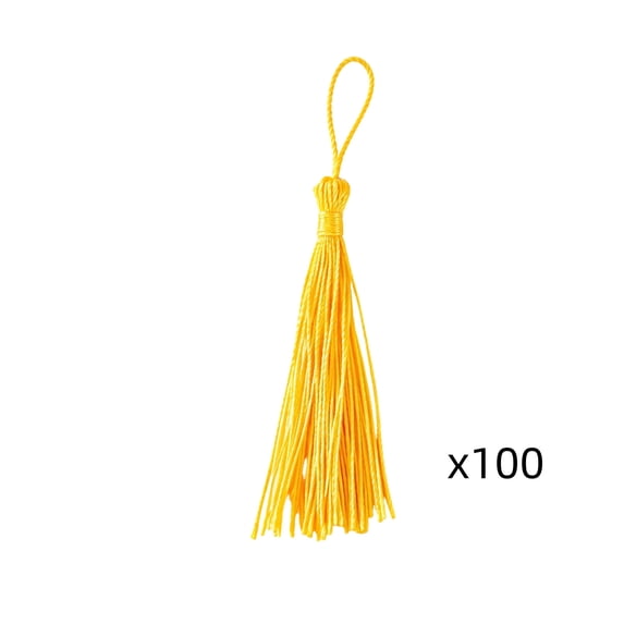 Yhmxh 100 Pcs Tassels with Hanging Loop, 8cm/3.15in Christmas Tree Hanging Ornament Craft Tassel Pendants, Fringe Tassels for Jewelry Making, DIY Crafts, Keychains, Bookmarks, Christmas Decor