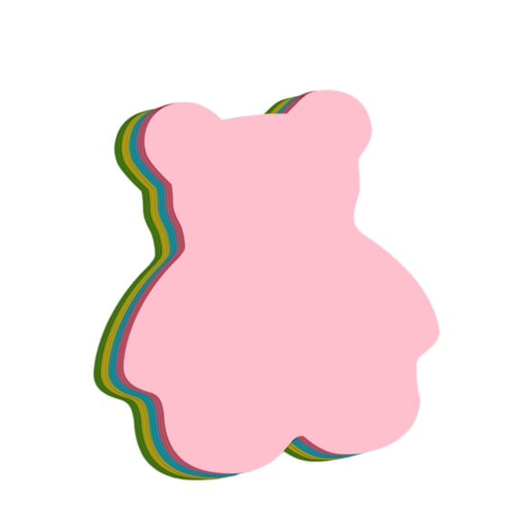 Yhmxh 100Pcs Cute Sticky Notes, Fruit & Animal Die-Cut Self-Adhesive Memo Pads, Bear Strawberry Butterfly Heart Shaped Colorful Sticky Notes for Planner, Office and Fridge Reminder Marking