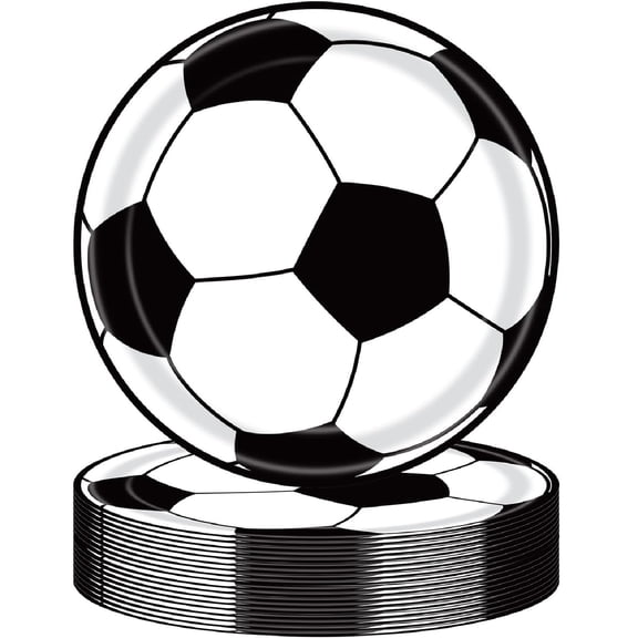 Yhmxh 10PCS Soccer Party Paper Plates, Disposable Soccer Birthday Party Supplies Cake Dessert Plates, Food Trays Tableware Soccer Theme Party Supplies for Chips Salad Bread Plates