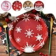 thumbnail image 1 of Yhmxh 10Pcs Christmas Snowflakes Paper Plates-9" Disposable Large Heavy Duty Snowman Platter Winter Xmas Luncheon Dessert Plate for Winter Holiday Festival Decorations Birthday Party Supplies, 1 of 7