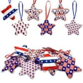 thumbnail image 1 of Yhmxh 12 Pcs 4th of July Hanging Decoration Fabric Wrapped Stars, 2.7 x 5.3 Inch Patriotic Ornaments Red White and Blue Stars, Memorial Day Tree Decorations for Independence Day Veterans Day Decor, 1 of 7