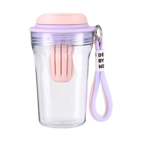 Yhmxh 17oz Plastic Tumbler, Leak-Proof BPA-Free Water Bottle Tumbler with Handle Rope, Wide Mouth Clear Tumblers for Women Men, Reusable Water Bottle Travel Mug for Camping, Office, Sports