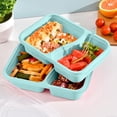 thumbnail image 1 of Yhmxh 2-Compartment Bento Box Lunch Containers, Reusable Leak-Proof Meal Prep Containers, Wheat Straw Divided Food Storage Boxes With Lids, Stackable Snack Boxes for Work, and Travel, Microwavable, 1 of 6
