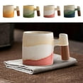 thumbnail image 1 of Yhmxh 2-Oz Ceramic Espresso Cups with Wood Handle, Coffee Mug for Gift, Dishwasher Safe Heat-Resistant Latte Coffee Cup, Multi-Color & Wood Styles Coffee Cup (Red, Long Handle), 1 of 7