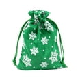 thumbnail image 1 of Yhmxh 2 PCS Small Drawstring Christmas Burlap Gift Bags, 4 x 5 Inches Mini Xmas Candy Bags with Snowflake Pattern, Christmas Linen Party Favor Pouch Small Presents Wrapping Bags for Holiday Gift, 1 of 5