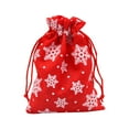 thumbnail image 1 of Yhmxh 2 PCS Small Drawstring Christmas Burlap Gift Bags, 4 x 5 Inches Mini Xmas Candy Bags with Snowflake Pattern, Christmas Linen Party Favor Pouch Small Presents Wrapping Bags for Holiday Gift, 1 of 5