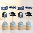 thumbnail image 1 of Yhmxh 2026 Graduation Cupcake Toppers, 24 PCS Glitter Grad Cap & Diploma Cake Picks, Food/Appetizer Picks For Graduation Party Mini Cake Decorations for Graduation Party Supplies, 1 of 6