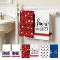 thumbnail image 1 of Yhmxh 2Pcs 4th of July Kitchen Towels American Flag Stars Dish Towels Independence Day Hand Towel Red White and Blue Tea Towels for Kitchen Patriotic Gifts Memorial Day Home, 15.7x23.6 Inch, 1 of 7