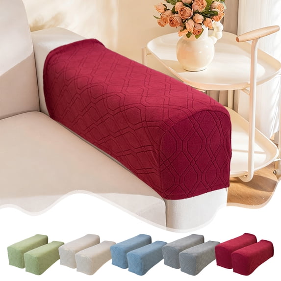 Yhmxh 2Pcs Stretch Armrest Covers Spandex Arm Covers for Chairs Couch Sofa Armchair Slipcovers for Square/Curved/Sloping Couch Armrests Machine Washable