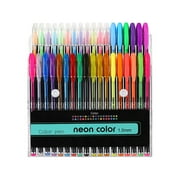 Yhmxh 36 Colored Glitter Gel Ink Pen Set, 1.0mm Neon & Glitter Gel Ink Pens for Crafting, Drawing, and Coloring Books Scrapbook Journaling - Markers Art Supplies