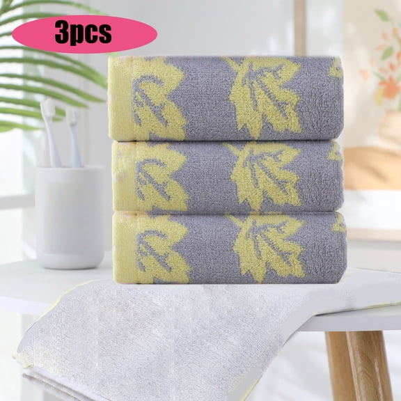 Yhmxh 3PCS Fall Hand Towels Thanksgiving, Cute Maple Leaves Plush Cotton Microfiber Washcloths, Highly Absorbent and Soft Face Towel, Multi-Purpose Wash Cloths for Bathroom, Gym, 13x28.8 Inch