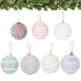 thumbnail image 1 of Yhmxh 3Pcs Glitter Christmas Ball Ornaments Set Shatterproof Christmas Tree Ornaments Hanging Sequin Foam Xmas Balls Decoration for Xmas Tree Wreath Garland Home Decor Wedding Party(Pink), 1 of 7