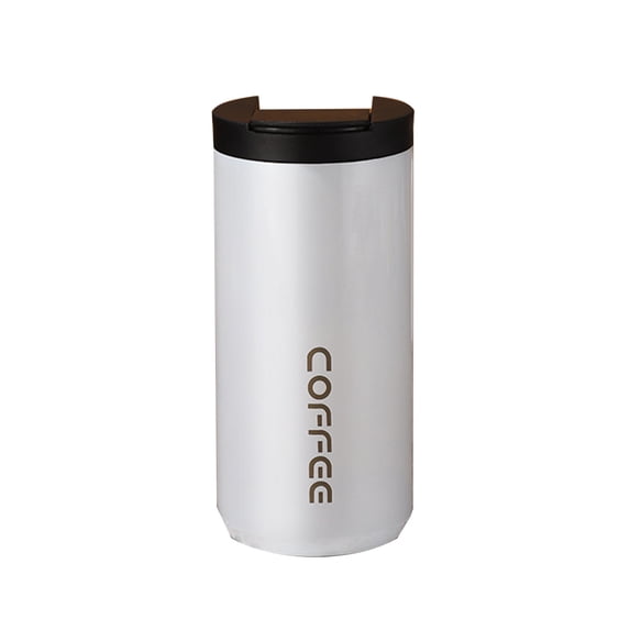 Yhmxh 400ml Coffee Travel Mug, Insulated Coffee Mug with Lid, Stainless Steel Coffee Cup, Coffee Tumbler for Hot&Cold Drinks, Stainless Steel Reusable Thermal Cup for Travel Office School Party(White)