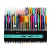Yhmxh 48 Colored Glitter Gel Ink Pen Set, 1.0mm Neon & Glitter Gel Ink Pens for Crafting, Drawing, and Coloring Books Scrapbook Journaling - Markers Art Supplies