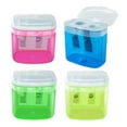 thumbnail image 1 of Yhmxh 4PCS Pencil Sharpeners, Dual Hole Handheld Pencil Sharpener with Lid, Protable Manual Pencil Sharpener, Small Compact Pencil Sharpener for Makeup Pencils Home Office (Blue), 1 of 7