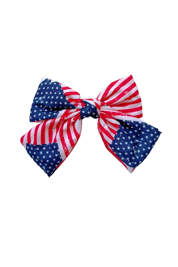 4th of July Bow Hair Clips for Women Girls, Big Bows Independence Day Hair Accessories, USA Flag Design Long Tail Bowknot Hair Barrettes Nonslip Alligator Hair Pins Patriotic Party Decor