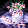 thumbnail image 1 of Yhmxh 4th of July Decorations USA Flag Lights, Patriotic String Lights Battery Operated 6.5FT 30 LED Fairy Lights, Fourth of July Decor for Home Indoor Outdoor Memorial Independence Day, 1 of 7