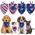 thumbnail image 1 of Yhmxh 4th of July Dog Bandanas Patriotic Dog/Cat Bandanas Veterans Day Red White Blue Star Bandanas for Dogs Triangle Kerchief Bibs Scarf for Pets Cats Puppy Memorial Day Photo Props Accessories, 1 of 7