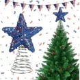 thumbnail image 1 of Yhmxh 4th of July Festive Glitter Tree Topper Star, Red White Blue Tree Topper Star with Sequins for Independence Day Theme Paty Supplies, Tree Star Ornaments for Christmas & Valentine's Day Decor, 1 of 7