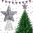 thumbnail image 1 of Yhmxh 4th of July Festive Glitter Tree Topper Star, Red White Blue Tree Topper Star with Sequins for Independence Day Theme Paty Supplies, Tree Star Ornaments for Christmas & Valentine's Day Decor, 1 of 7