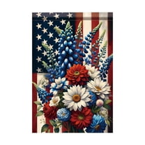 Yhmxh 4th of July Patriotic Garden Flags 12x18 Double Sided, Small Burlap Independence Day Floral Welcome Garden Flag, Fourth of July Decorations Outdoor Yard Flags for Outside Lawn Porch Decor